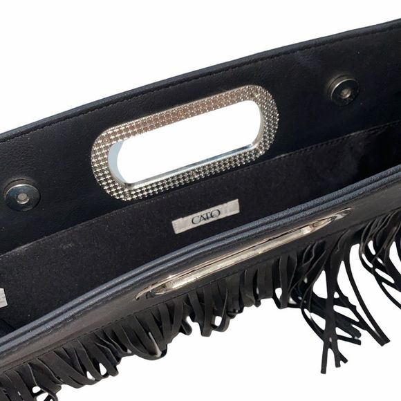 Cato Black Fringe clutch - Picture 6 of 7